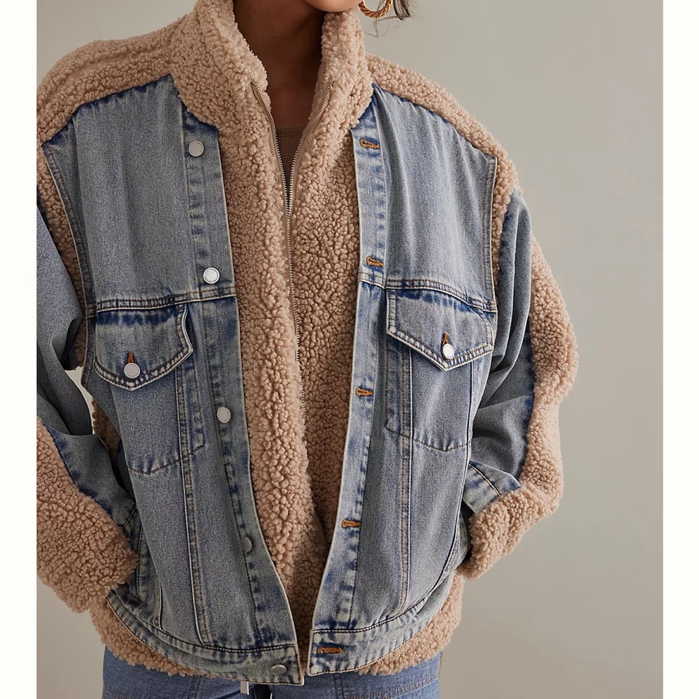BLANKNYC Fuzzy Wuzzy Sherpa Denim Jacket